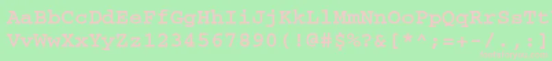 CourierfttBold-Schriftart – Rosa Schriften auf grünem Hintergrund
