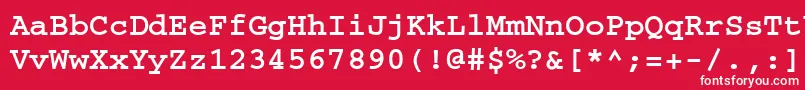 フォントCourierfttBold – 赤い背景に白い文字