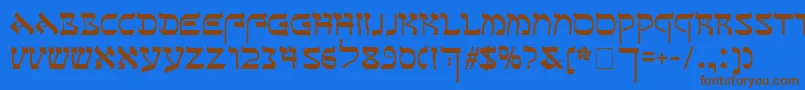 Sefer Font – Brown Fonts on Blue Background