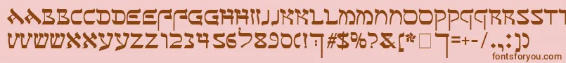 Sefer Font – Brown Fonts on Pink Background