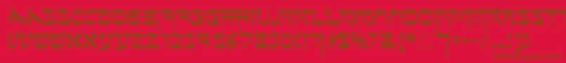Sefer-Schriftart – Braune Schriften auf rotem Hintergrund