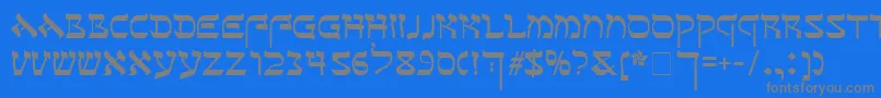 フォントSefer – 青い背景に灰色の文字