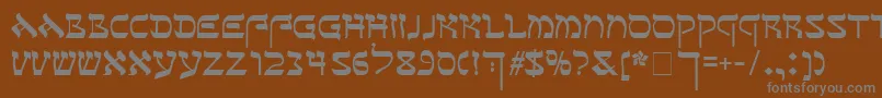 フォントSefer – 茶色の背景に灰色の文字