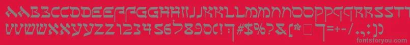 フォントSefer – 赤い背景に灰色の文字