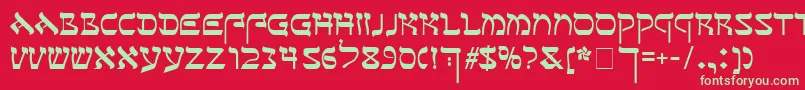 フォントSefer – 赤い背景に緑の文字