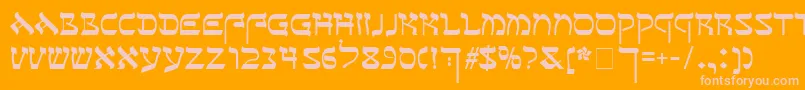 Sefer Font – Pink Fonts on Orange Background