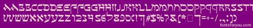 Sefer Font – Pink Fonts on Purple Background