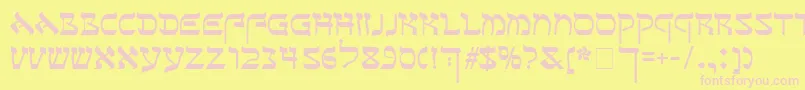 Sefer Font – Pink Fonts on Yellow Background