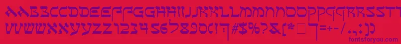 Sefer Font – Purple Fonts on Red Background