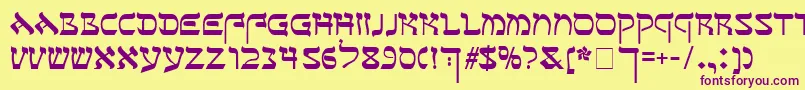 Sefer Font – Purple Fonts on Yellow Background