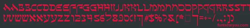 フォントSefer – 黒い背景に赤い文字