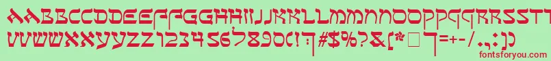 Sefer Font – Red Fonts on Green Background