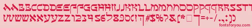 フォントSefer – ピンクの背景に赤い文字
