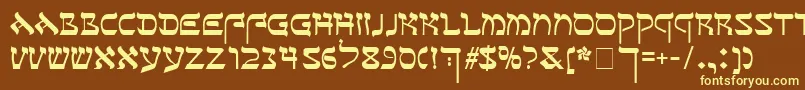 Sefer Font – Yellow Fonts on Brown Background