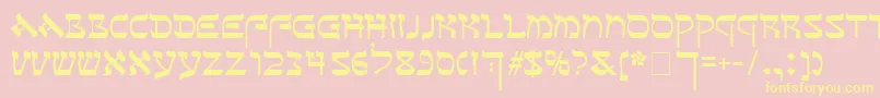 Sefer Font – Yellow Fonts on Pink Background