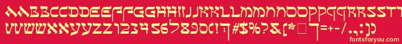 Sefer Font – Yellow Fonts on Red Background