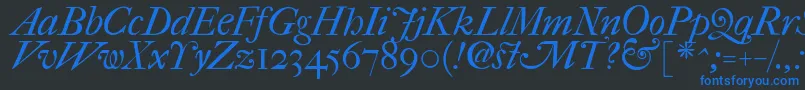 Fefcit2 Font – Blue Fonts on Black Background