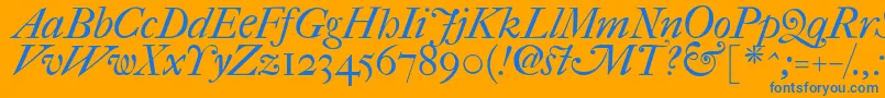 Fefcit2 Font – Blue Fonts on Orange Background
