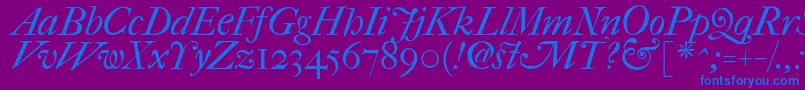 Fefcit2 Font – Blue Fonts on Purple Background