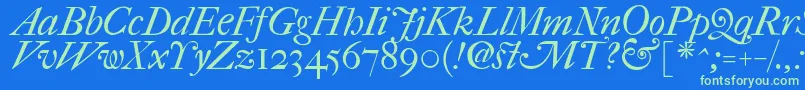 Fefcit2 Font – Green Fonts on Blue Background