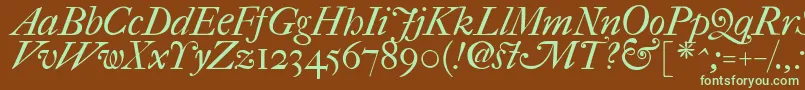 Шрифт Fefcit2 – зелёные шрифты на коричневом фоне