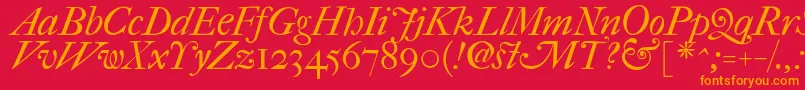 Fefcit2 Font – Orange Fonts on Red Background