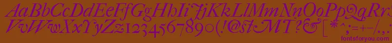 Fefcit2 Font – Purple Fonts on Brown Background