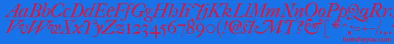 Fefcit2 Font – Red Fonts on Blue Background