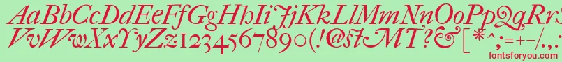 Fefcit2 Font – Red Fonts on Green Background