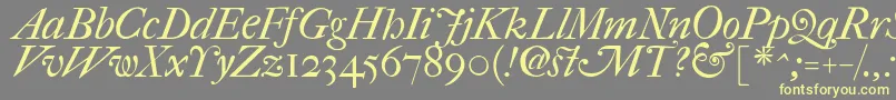 Fefcit2-Schriftart – Gelbe Schriften auf grauem Hintergrund