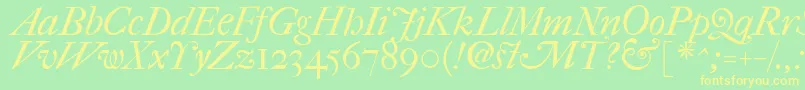 Fefcit2 Font – Yellow Fonts on Green Background