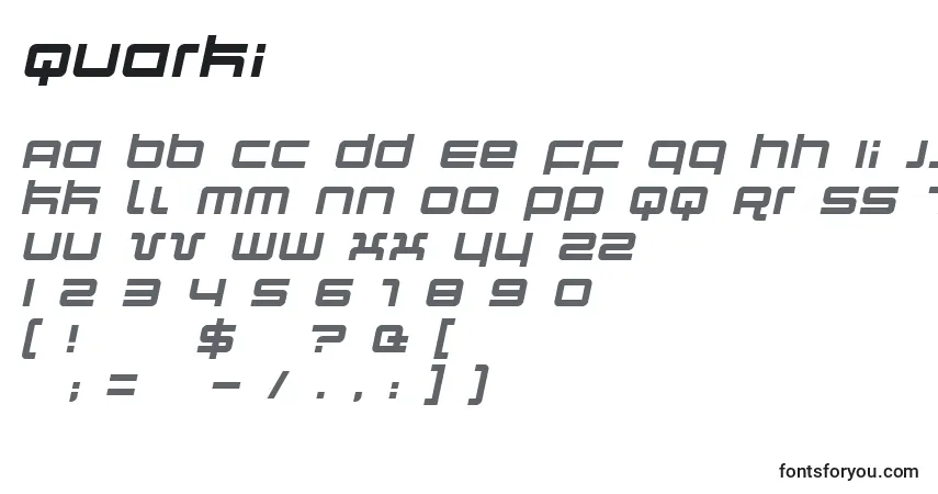 Quarki Font – alphabet, numbers, special characters