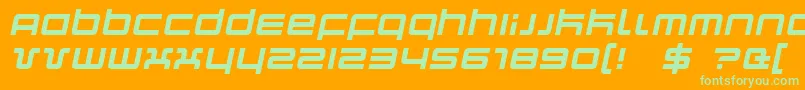 Czcionka Quarki – zielone czcionki na pomarańczowym tle