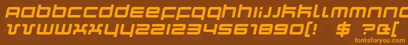 Quarki-fontti – oranssit fontit ruskealla taustalla
