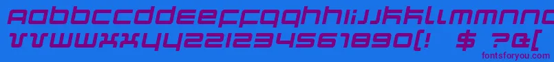 Czcionka Quarki – fioletowe czcionki na niebieskim tle