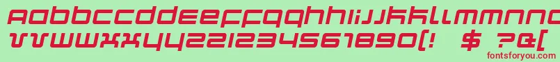 Czcionka Quarki – czerwone czcionki na zielonym tle