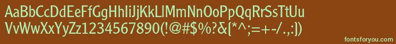 Шрифт ClearfacegothicltstdLight – зелёные шрифты на коричневом фоне