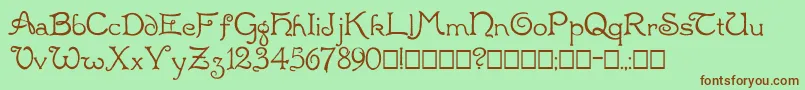 Radaern Font – Brown Fonts on Green Background