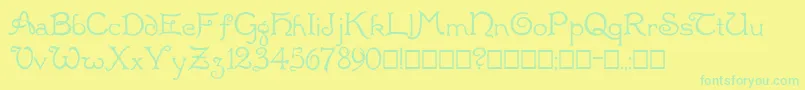 Czcionka Radaern – zielone czcionki na żółtym tle