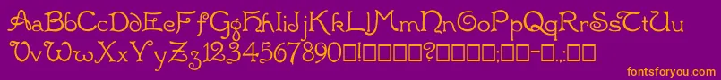 Radaern Font – Orange Fonts on Purple Background