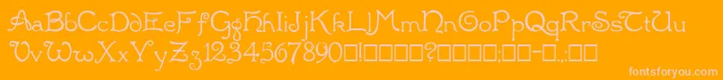 Radaern Font – Pink Fonts on Orange Background