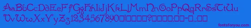 Radaern Font – Purple Fonts on Blue Background