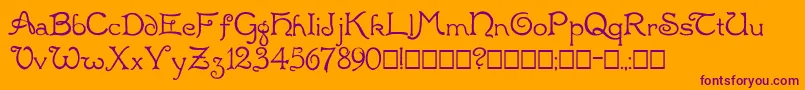 Radaern Font – Purple Fonts on Orange Background