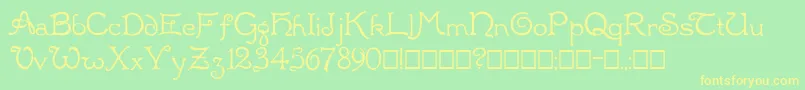 Radaern Font – Yellow Fonts on Green Background
