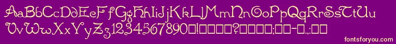 Radaern Font – Yellow Fonts on Purple Background