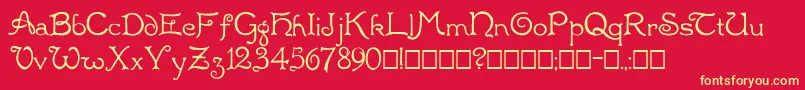 Radaern Font – Yellow Fonts on Red Background