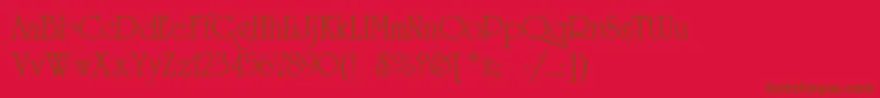 Weitere Informationen zur Unicorn-Schriftart Unicorn-Schriftart – Braune Schriften auf rotem Hintergrund