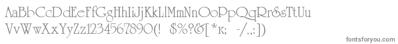 フォントUnicorn – 白い背景に灰色の文字