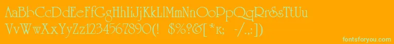 Unicorn Font – Green Fonts on Orange Background