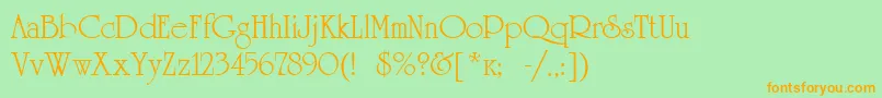 Unicorn Font – Orange Fonts on Green Background